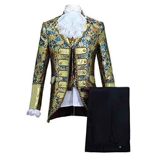  할로윈 용품PYJTRL Mens Classic Fashion Five-Piece Set Suit Palace Court Prince Costume