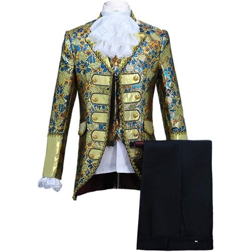  할로윈 용품PYJTRL Mens Classic Fashion Five-Piece Set Suit Palace Court Prince Costume