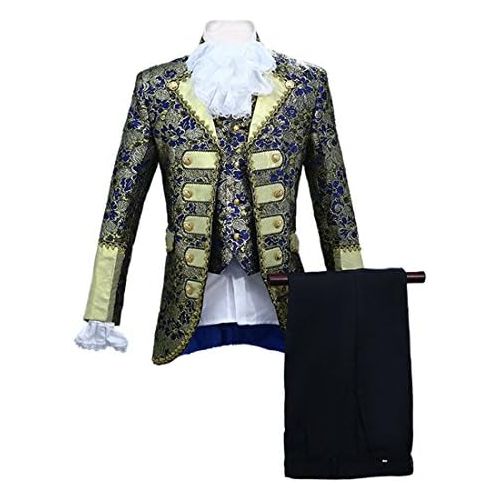  할로윈 용품PYJTRL Mens Classic Fashion Five-Piece Set Suit Palace Court Prince Costume