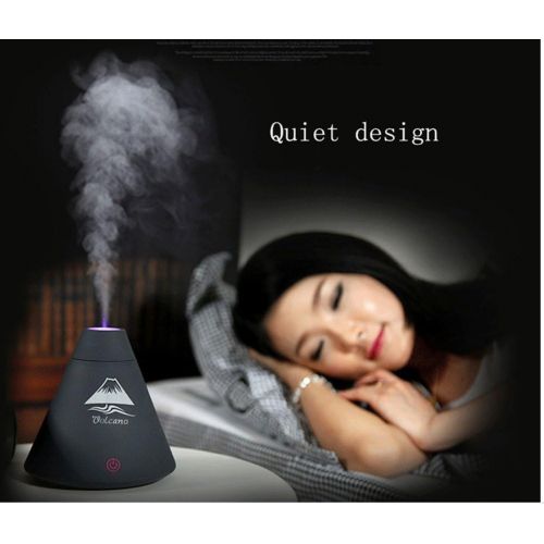  PYRUS Humidifier, 160ml Volcano USB Cool Mist Humidifier Filter Free Ideal for Office,Baby Room and Bedroom-Black