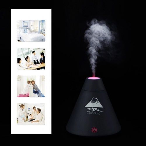  PYRUS Humidifier, 160ml Volcano USB Cool Mist Humidifier Filter Free Ideal for Office,Baby Room and Bedroom-Black