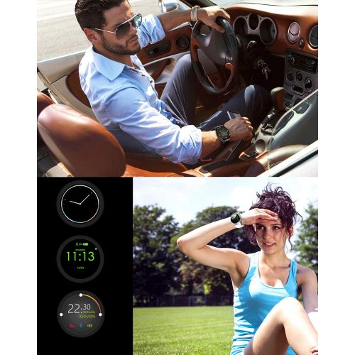  PYXZQW Fitness Tracker Smart Watch - Touchscreen Bluetooth Water Fitness Fitness Heart Rate Sleep Monitor Tracker SIM Card SD Card Slot Camera Pedometer Compatible Iphone Ios Samsung LG Android Mens Wome