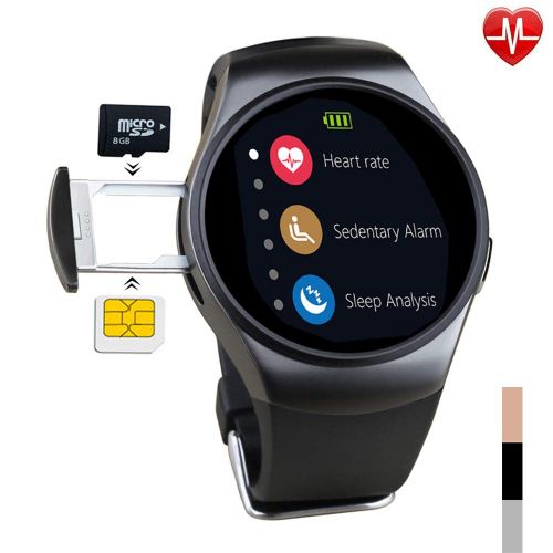  PYXZQW Fitness Tracker Smart Watch - Touchscreen Bluetooth Water Fitness Fitness Heart Rate Sleep Monitor Tracker SIM Card SD Card Slot Camera Pedometer Compatible iPhone iOS Samsung LG Android Mens Wome