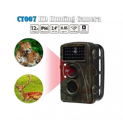  PYXZQW Game camera Game Camera IP66 Wildlife Trail Camera 12MP 1080P HD Infrared Camera Night Vision 20m and 2.4Inch LCD Display