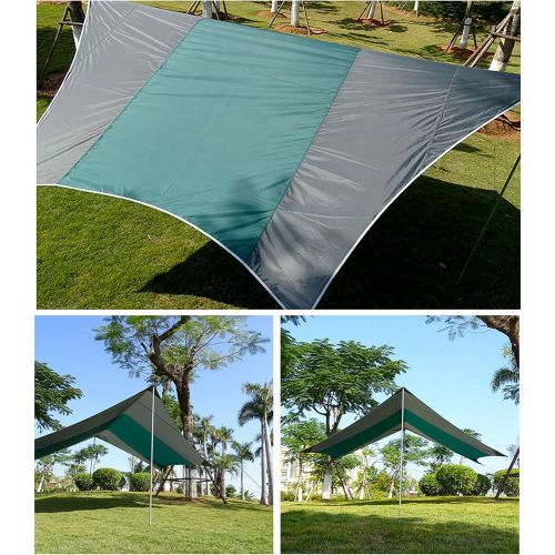  PYapron Camping Tarp Waterproof, 4.1 X 4.1m Heavy Duty Hammock Rain Fly Tarp, Lightweight Windproof Snowproof Outdoor Sunshade Fly with Floor Nail & Rope for Backpacking Adventure