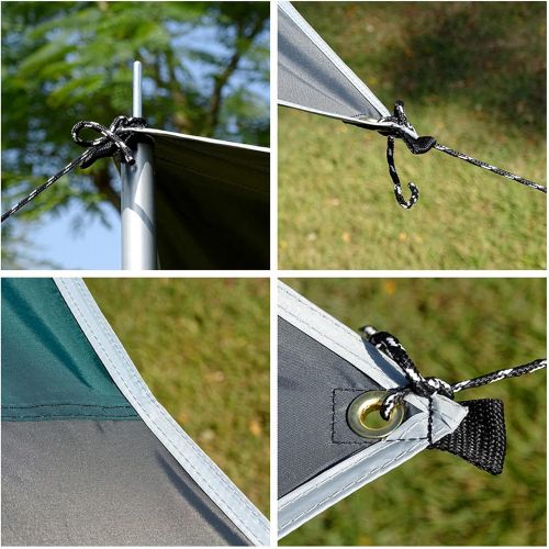  PYapron Camping Tarp Waterproof, 4.1 X 4.1m Heavy Duty Hammock Rain Fly Tarp, Lightweight Windproof Snowproof Outdoor Sunshade Fly with Floor Nail & Rope for Backpacking Adventure