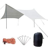 PYapron Hammock Rain Fly Tent Tarp, 4.4m X 4.4m Heavy Duty Hammock Tarp, Waterproof Tent Tarp Multifunctional Outdoor Awning for Camping Backpacking Hiking, Lightweight and Compact
