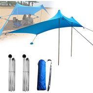 PYapron Beach Tent Sun Shelter Upf50+ with Ground Pegs, Stability Poles & Carry Bag, Beach Awning Shade Tent Canopy Sunshade for Camping Trips, Fishing, Backyard Fun or Picnics