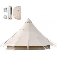 PYapron 4 Season Cotton Canvas Bell Tent with Stove Jack, 3-12 Person Waterproof Large Tents Outdoors Yurt Glamping for Family Outdoor Camping Hiking Party