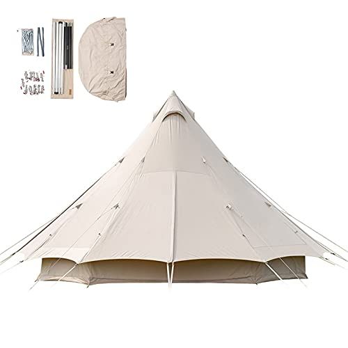  PYapron 4 Season Cotton Canvas Bell Tent with Stove Jack, 3-12 Person Waterproof Large Tents Outdoors Yurt Glamping for Family Outdoor Camping Hiking Party