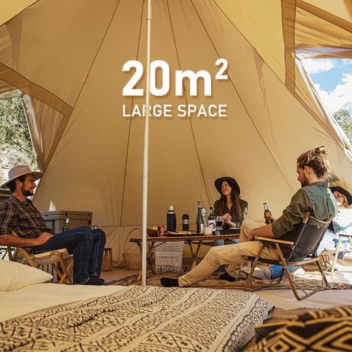  PYapron 4 Season Cotton Canvas Bell Tent with Stove Jack, 3-12 Person Waterproof Large Tents Outdoors Yurt Glamping for Family Outdoor Camping Hiking Party