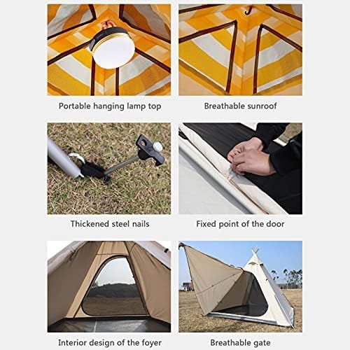  PYapron Waterproof Canvas Yurt Tent, 3-4 Persons Waterproof Polyester Tent, Large Tents for Camping for Family, Zipper Waterproof Cotton Bell Tent, Festivals and Human Shelter for Inhabiti