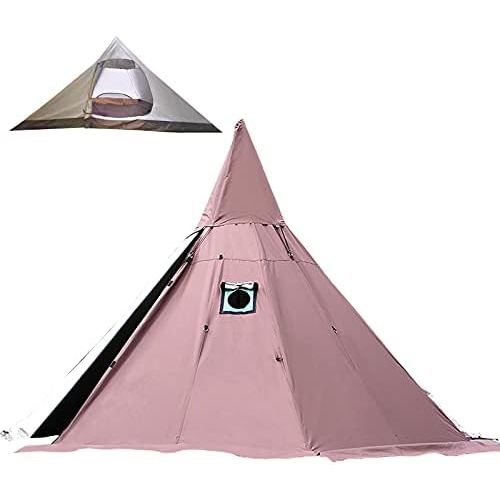 PYapron Canvas Bell Tent with Stove Jack, Waterproof, Bell Camping Tent 4-Season Heavy Duty Waterproof Tent Family Outdoor Hiking Hunting Tent for Family Outdoor Camping Hiking