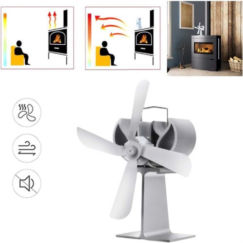  PYapron Silent Flue Pipe 4 Blades Stove Fan, Heat Powered Stove Fireplace Fan for Home Wood Log Burning Fireplace Circulating Warm Air Saving Fuel Efficiently, Eco Friendly and Efficient H