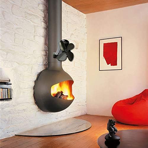  PYapron 4 Blades Flue Pipe Stove Fan for Wood Log Burner Fireplace Astounding, Portable Hanging Heat Powered Fan, Eco Friendly on The Chimney Pipe, 135x103x197mm,e