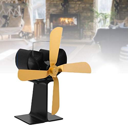  PYapron Silent Flue Pipe 4 Blades Stove Fan, Heat Powered Stove Fan for Wood Log Burner Fireplace, Save 20% Fuel Cos Eco Friendly & Efficient Heat Distribution, 217x194mm