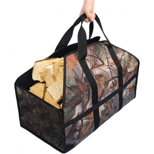 PYapron Premium Firewood Log Carrier & Tote Bag, Heavy Duty Log Carrier Tote, Best for Fireplaces, Wood Stoves, Firewood, Logs, Camping, Beaches Landscaping, 24x12x10