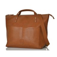 PacaPod Saunton Tan Designer Baby Diaper Bag - Luxury Faux Leather Tote 3 in 1 Organising System with Convertible Backpack Straps