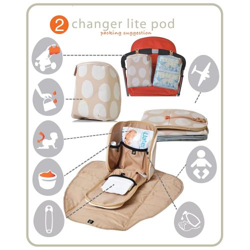  PacaPod Saunton Tan Designer Baby Diaper Bag - Luxury Faux Leather Tote 3 in 1 Organising System with Convertible Backpack Straps