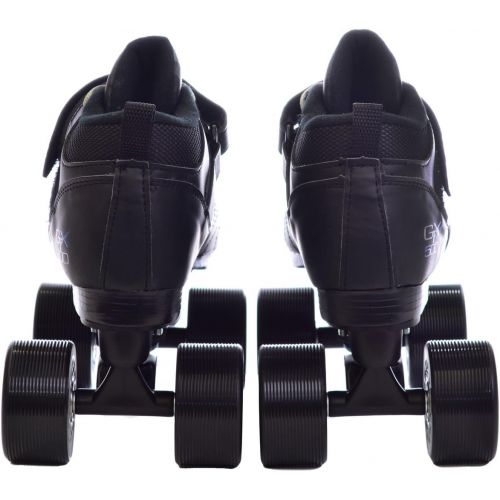  Pacer Black Mach-5 GTX500 Quad Speed Roller Skates w/ 2 Pair of Laces (Gray & Black)