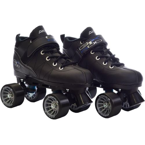  [아마존베스트]Pacer Black Mach-5 GTX500 Quad Speed Roller Skates w/ 2 Pair of Laces (Gray & Black)