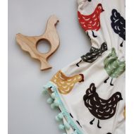 /PaciCatchers Wooden Chicken Teether | Chicken Teether | Hen Teether | Chicken Pacifier Clip