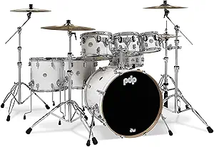 PDP By DW 7-Piece Concept Maple Shell Pack with Chrome Hardware Pearlescent White