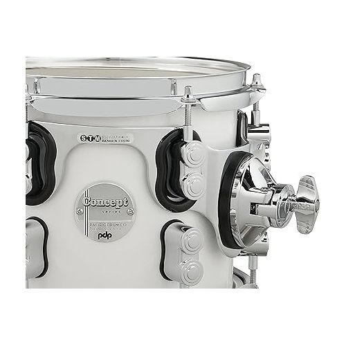  PDP By DW 7-Piece Concept Maple Shell Pack with Chrome Hardware Pearlescent White