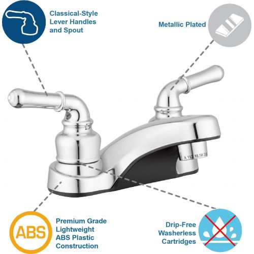  Pacific Bay Lynden Bathroom Faucet - Brushed Satin Nickel Plating Over ABS Plastic