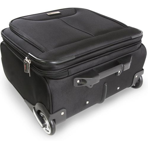  Pacific Coast Rolling Laptop Business Briefcase, Black