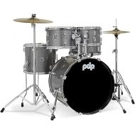 Pacific Drums Center Stage Complete Drumkit, 5 Drum Set, Silver Sparkle, 7x10, 8x12, 14x16 Floor, 16x22 Kick, 5x14 Snare (PDCE2215KTSS)