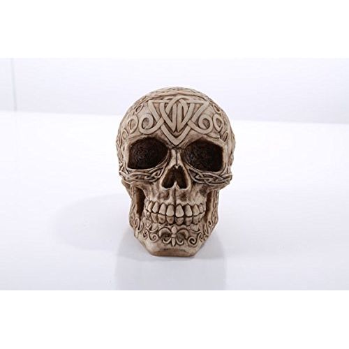  Pacific Giftware Celtic Owl Knotwork Human Skull Statue Gothic Pagan
