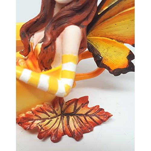  Pacific Giftware Amy Brown Autumn Comfort Cup Fairy Fantasy Art Figurine Collectible 4.75 inch