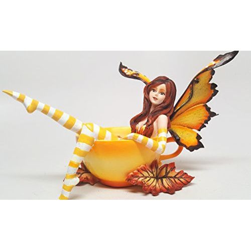  Pacific Giftware Amy Brown Autumn Comfort Cup Fairy Fantasy Art Figurine Collectible 4.75 inch
