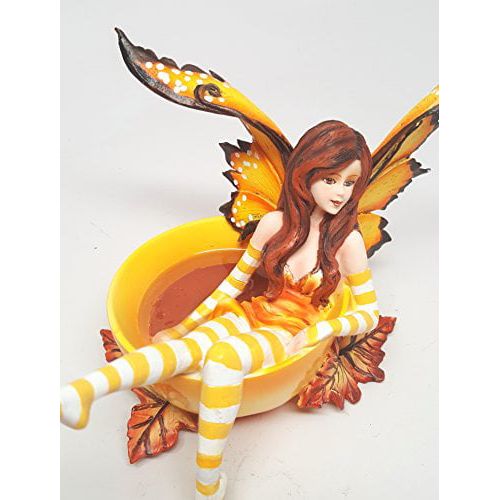  Pacific Giftware Amy Brown Autumn Comfort Cup Fairy Fantasy Art Figurine Collectible 4.75 inch