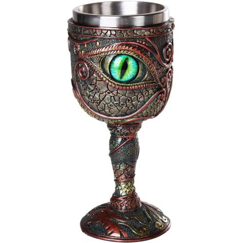  [아마존베스트]Pacific Giftware The Eye of The Dragon Mystical Fantasy Chalice 7oz Wine Goblet with Removable Stainless Steel Insert