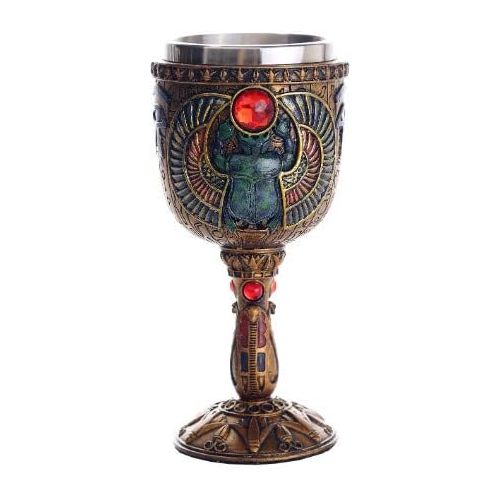  [아마존베스트]Pacific Giftware Ancient Egyptian Winged Scarab Ceremonial Chalice Cup 7oz Wine Goblet