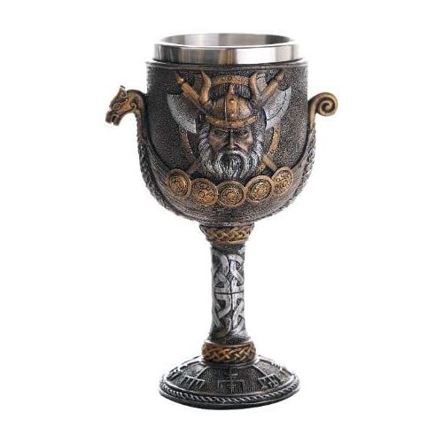  [아마존베스트]Pacific Giftware Viking Warrior Ship Ceremonial Chalice Cup 8oz Wine Goblet