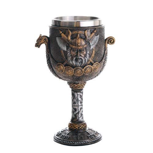  [아마존베스트]Pacific Giftware Viking Warrior Ship Ceremonial Chalice Cup 8oz Wine Goblet