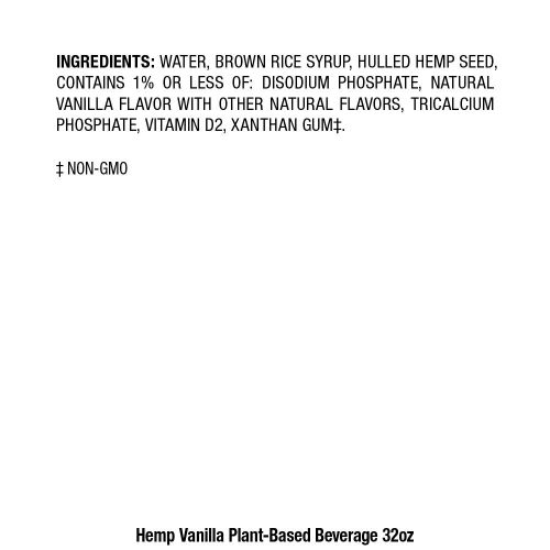  Pacific Natural Foods Pacific Foods Hemp Vanilla Plant-Based Beverage, 32oz, 12-pack