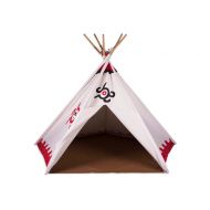 Pacific Play Tents Southwest Cotton Canvas Teepee Playhouse, White