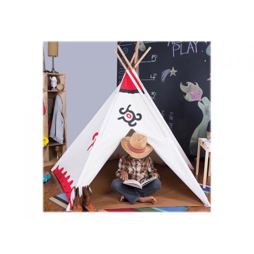  Pacific Play Tents Southwest Cotton Canvas Teepee Playhouse, White