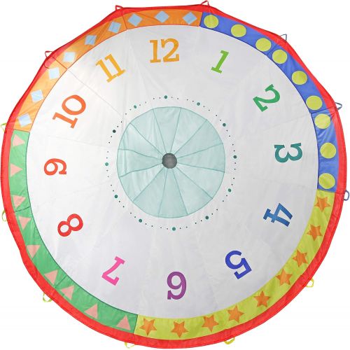  Pacific Play Tents 18420 Tick Tock Clock 12 Foot Kids Parachute for indoor / Outdoor Fun