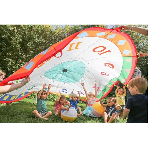  Pacific Play Tents 18420 Tick Tock Clock 12 Foot Kids Parachute for indoor / Outdoor Fun