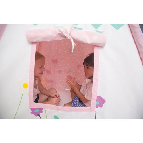  Pacific Play Tents Kids Wild Flowers Cotton Canvas Teepee Playhouse Tent - 45 45x 64