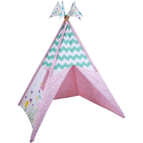  Pacific Play Tents Kids Wild Flowers Cotton Canvas Teepee Playhouse Tent - 45 45x 64