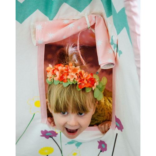  Pacific Play Tents Kids Wild Flowers Cotton Canvas Teepee Playhouse Tent - 45 45x 64