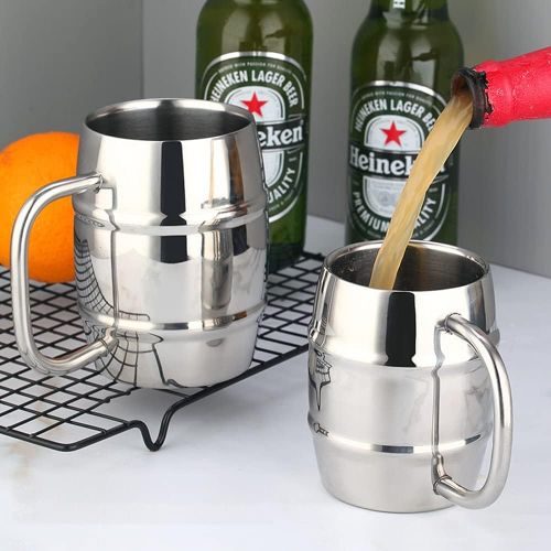  [아마존베스트]Pacific Powers Stainless Steel Mug,Barrel Mug, Coffee Mug, Beer Mug, 16oz. (1)