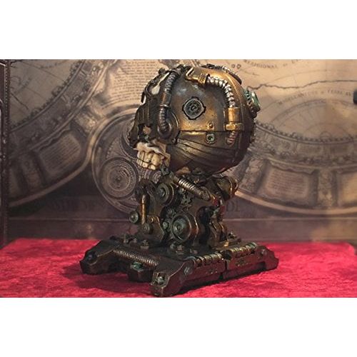  Pacific Trading Steampunk Skull Bookends Collectible Figurine