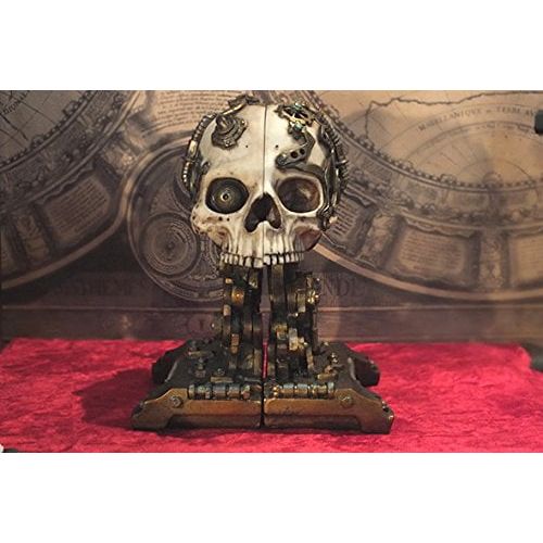  Pacific Trading Steampunk Skull Bookends Collectible Figurine